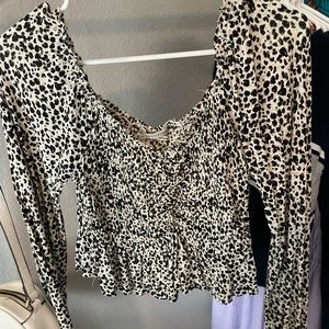 Urban Outfitters Cheetah Print Long Sleeve Top